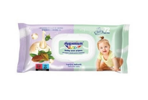 Servetele umede Hygienium cu ulei de jojoba si vitamina E 72 buc